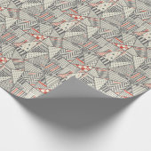 Retro-Patchwork: Abstraktes geometrisches Design Geschenkpapier (Ecke)