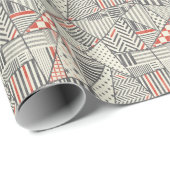 Retro-Patchwork: Abstraktes geometrisches Design Geschenkpapier (Rolleneckpunkt)
