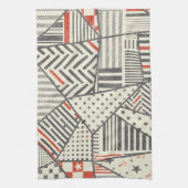 Retro-Patchwork: Abstraktes geometrisches Design Geschirrtuch (Vertikal)