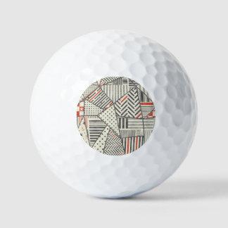 Retro-Patchwork: Abstraktes geometrisches Design Golfball