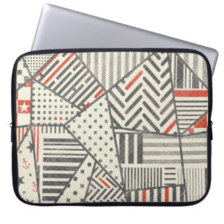 Retro-Patchwork: Abstraktes geometrisches Design Laptopschutzhülle