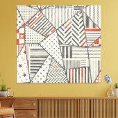 Retro-Patchwork: Abstraktes geometrisches Design Leinwanddruck (Insitu (Wohnzimmer))