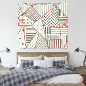 Retro-Patchwork: Abstraktes geometrisches Design Leinwanddruck (Insitu (Schlafzimmer))