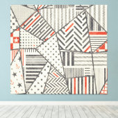 Retro-Patchwork: Abstraktes geometrisches Design Leinwanddruck (Insitu (Holzboden))