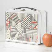 Retro-Patchwork: Abstraktes geometrisches Design Metall Brotdose (Beispiel)