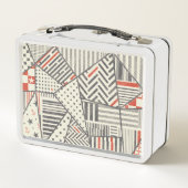 Retro-Patchwork: Abstraktes geometrisches Design Metall Brotdose (Rückseite)