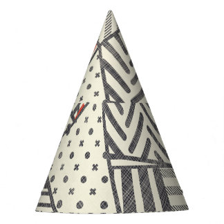 Retro-Patchwork: Abstraktes geometrisches Design Partyhütchen
