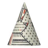 Retro-Patchwork: Abstraktes geometrisches Design Partyhütchen (Links)