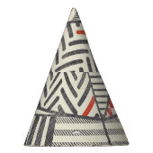 Retro-Patchwork: Abstraktes geometrisches Design Partyhütchen (Rechts)