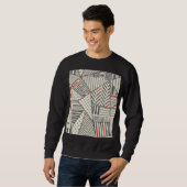 Retro-Patchwork: Abstraktes geometrisches Design Sweatshirt (Vorne ganz)