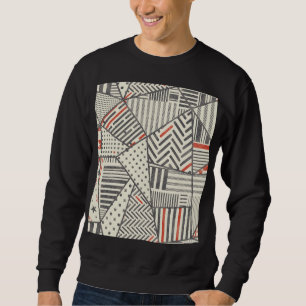 Retro-Patchwork: Abstraktes geometrisches Design Sweatshirt