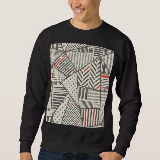Retro-Patchwork: Abstraktes geometrisches Design Sweatshirt (Vorderseite)