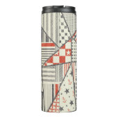 Retro-Patchwork: Abstraktes geometrisches Design Thermosbecher (Rückseite)