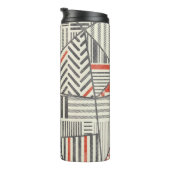 Retro-Patchwork: Abstraktes geometrisches Design Thermosbecher (Nach rechts gedreht)