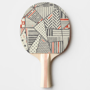 Retro-Patchwork: Abstraktes geometrisches Design Tischtennis Schläger
