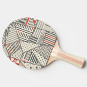 Retro-Patchwork: Abstraktes geometrisches Design Tischtennis Schläger (Seitenansicht)