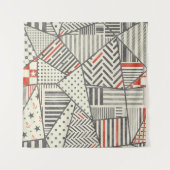 Retro-Patchwork: Abstraktes geometrisches Design Wandteppich (Vorderseite)