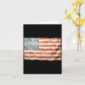 Retro-Patchwork-Amerikanische-Flagge Patriotisches Karte (Gelbe Blume)