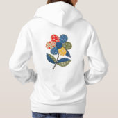Retro-Patchwork-Blumen-Ästhetik-Kapuzenpullover Hoodie (Rückseite)