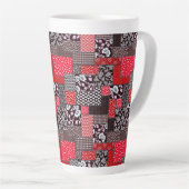 Retro-Patchwork-Blumen-Quilt-Muster Milchtasse (Rechte Ecke)