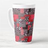 Retro-Patchwork-Blumen-Quilt-Muster Milchtasse (Linke Ecke)