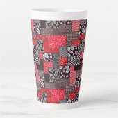 Retro-Patchwork-Blumen-Quilt-Muster Milchtasse (Vorderseite)
