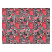 Retro-Patchwork-Blumen-Quiltmuster Tischdecke (Vorderseite (Horizontal))