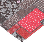 Retro-Patchwork-Blumen-Quiltmuster Tischdecke (Schrägansicht)