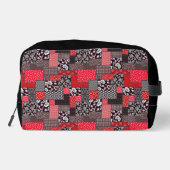 Retro-Patchwork-Blumen-Quiltmuster Waschbeutel (Rückseite)