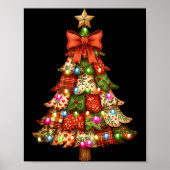 Retro Patchwork Bow Christmas,rustic Country Chris Poster (Vorne)