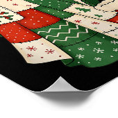 Retro Patchwork Christmas Ghost Coquette Bow X-mas Poster (Ecke)