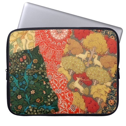 Retro-Patchwork-Collage-Kunst-Laptop-Hülle Laptopschutzhülle (Vorderseite)