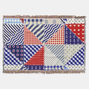 Retro-Patchwork-Dreiecke im maritimen Stil Decke