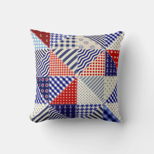 Retro-Patchwork-Dreiecke im maritimen Stil Kissen