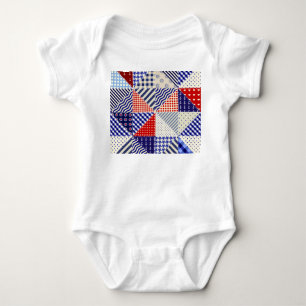 Retro Patchwork Dreiecke Nautic Style Baby Strampler
