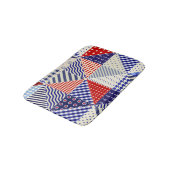 Retro Patchwork Dreiecke Nautic Style Badematte (Schrägansicht)