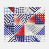 Retro Patchwork Dreiecke Nautic Style Fleecedecke (Vorderseite (Horizontal))