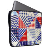 Retro Patchwork Dreiecke Nautic Style Laptopschutzhülle (Vorne Rechts)