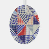 Retro Patchwork Dreiecke Nautic Style Ornament Aus Glas (Vorderseite Rechts)