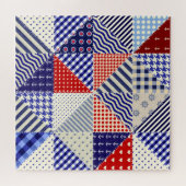 Retro Patchwork Dreiecke Nautic Style Puzzle (Horizontal)