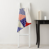 Retro Patchwork Dreiecke Nautic Style Sherpadecke (Beispiel)