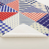 Retro Patchwork Dreiecke Nautic Style Sherpadecke (3/4)