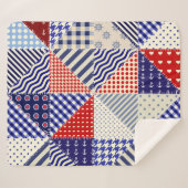 Retro Patchwork Dreiecke Nautic Style Sherpadecke (Vorderseite (Horizontal))