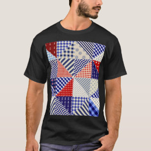 Retro Patchwork Dreiecke Nautic Style T-Shirt
