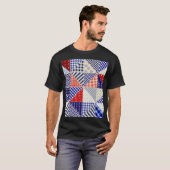 Retro Patchwork Dreiecke Nautic Style T-Shirt (Vorne ganz)