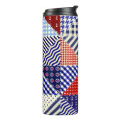 Retro Patchwork Dreiecke Nautic Style Thermosbecher (Nach links gedreht)