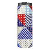 Retro Patchwork Dreiecke Nautic Style Thermosbecher (Rückseite)