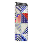 Retro Patchwork Dreiecke Nautic Style Thermosbecher (Nach rechts gedreht)