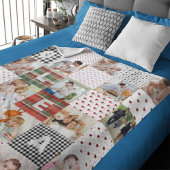 Retro-Patchwork-Effekt-Quiltmuster-Foto-Kolleg Fleecedecke