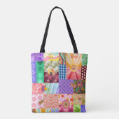 Retro Patchwork Groovy Boho Tote Bag Tasche (Rückseite)